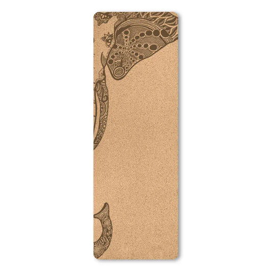 Tapis Yoga Liège Naturel 6mm : Antidérapant & Confort Débutant Elephant / 183cmX57cmX6mm
