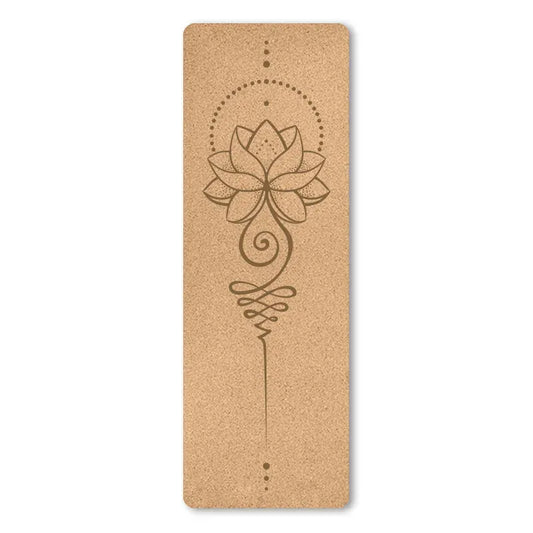Tapis Yoga Liège Naturel Lotus 6mm : Antidérapant & Confort Débutant Lotus / 183cmX57cmX6mm