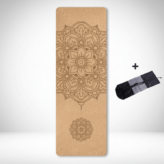 Tapis Yoga Liége | Naturel Mandala 4mm 2PCS : confort et style Mandala with bag