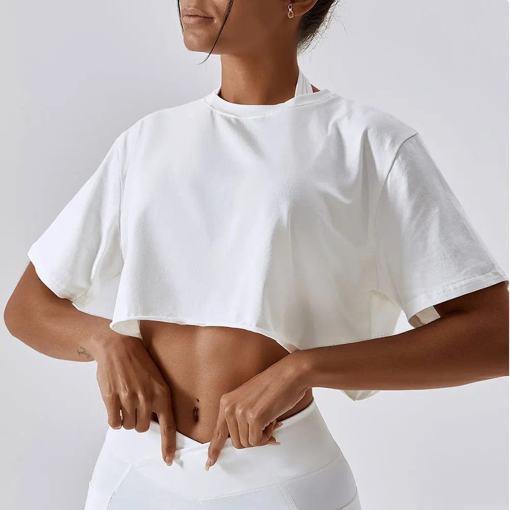 Tee Shirt Yoga Femme | Zen Court Wave : idéal pour séances intenses