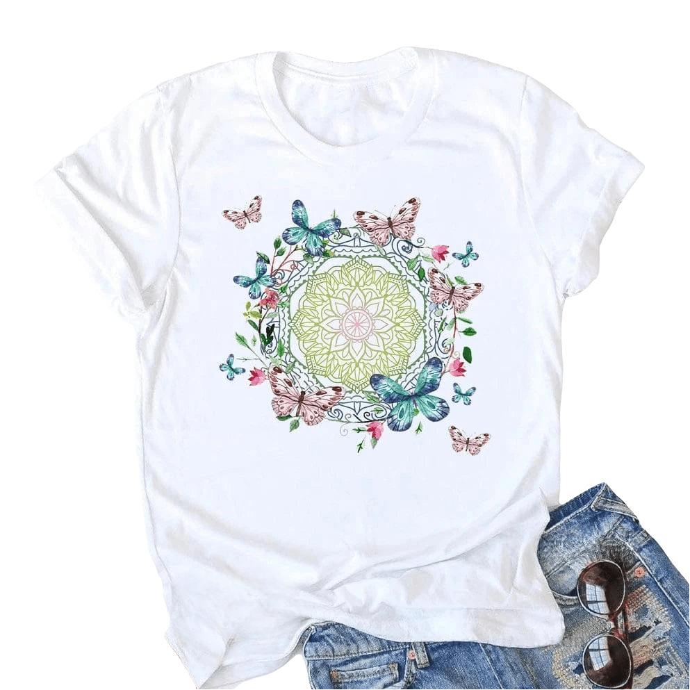 Tee Shirt Yoga Femme | Zen LifeYoga Zen papillon / XXL