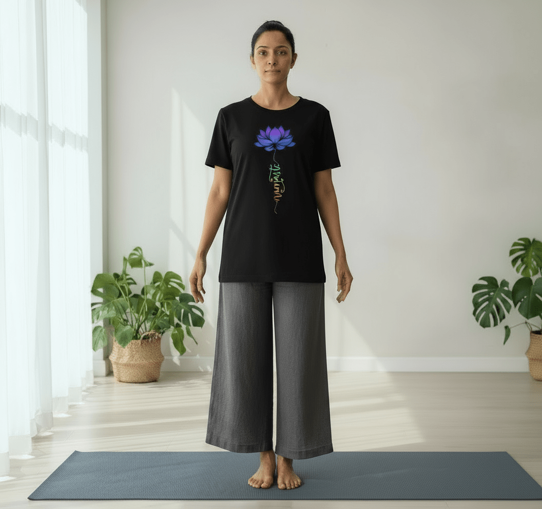 Tee Shirt Yoga Femme | Zen Namaste Flower : style unisexe 