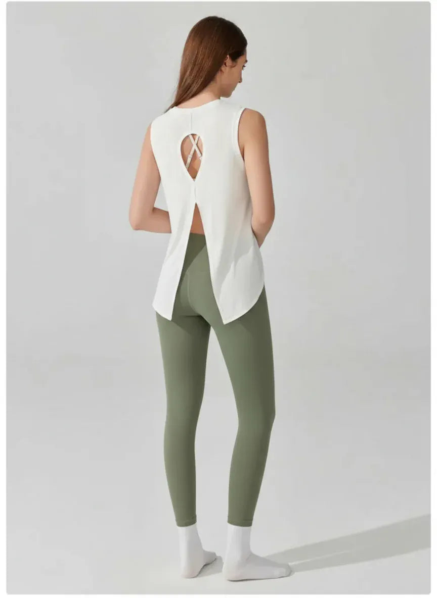 Tee Shirt Yoga Femme | Zen Yoga Bird : style dos croisé respirant 