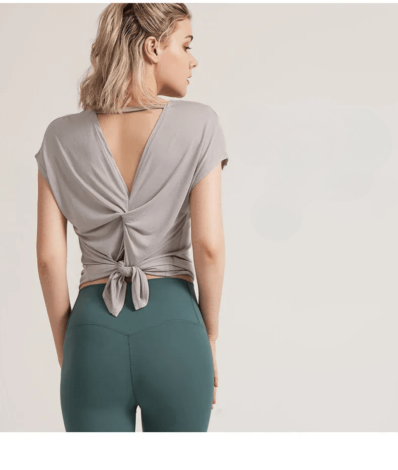 Tee Shirt Yoga Femme | Zen Yoga Fly : design dos noué, style fluide