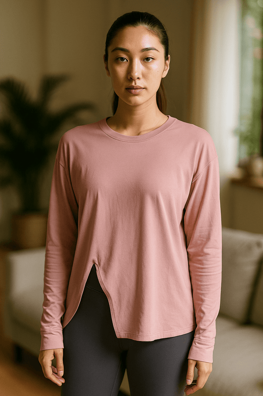Tee Short Yoga Femme | Zen Ample Fente : confort premium